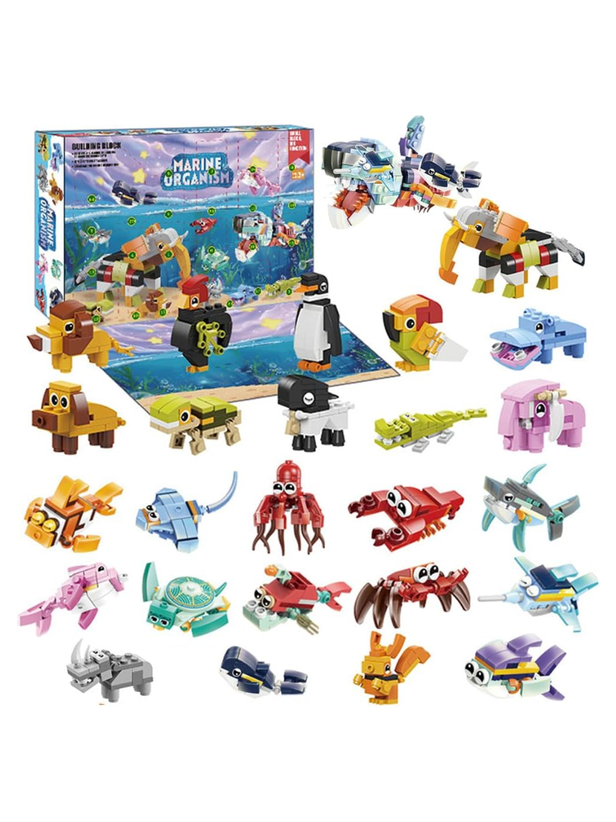LIHAO Advent Calendar 2025 Animal Building Blocks