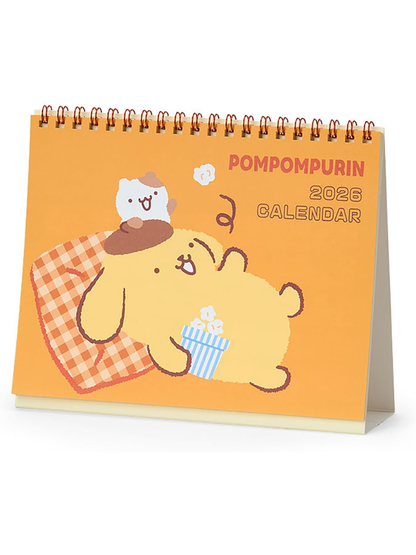 Sanrio 622087 Ring Calendar 2026 Pom Pom Pudding Tabletop Paper Calendar