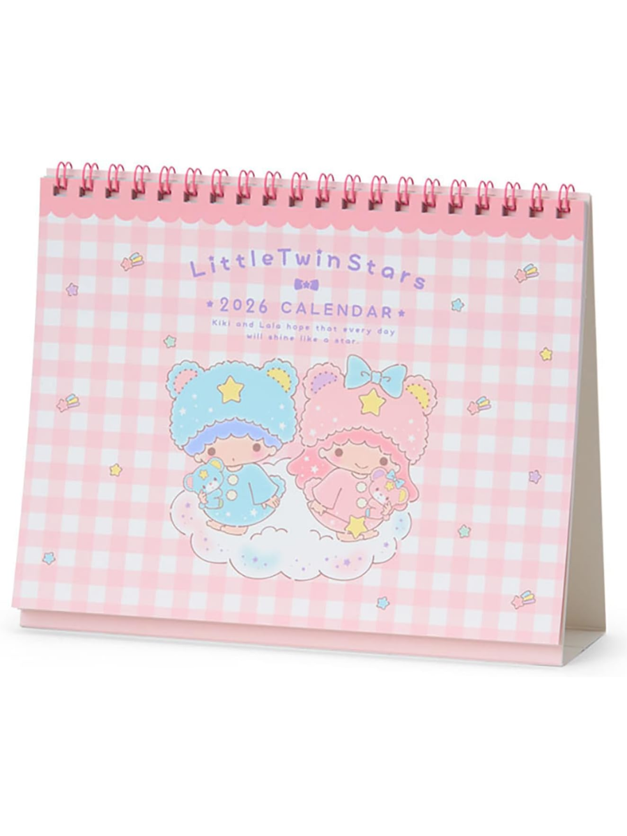 Sanrio 622061 Ring Calendar 2026 Little Twin Stars Kiki & Lala Tabletop Paper Calendar
