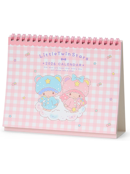 Sanrio 622061 Ring Calendar 2026 Little Twin Stars Kiki & Lala Tabletop Paper Calendar