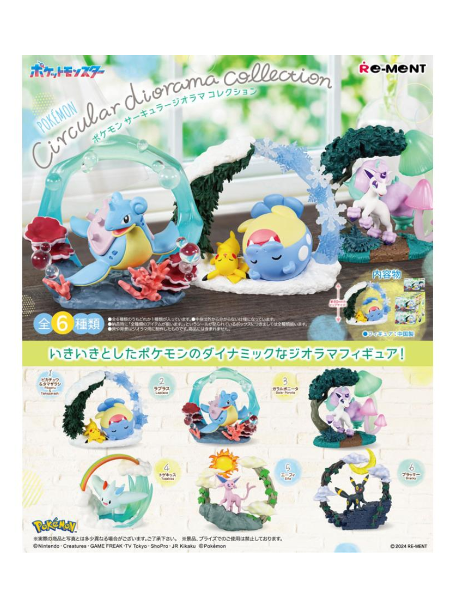 Re-Ment Pokemon Circular Diorama Collection Box (Full Set of 6)