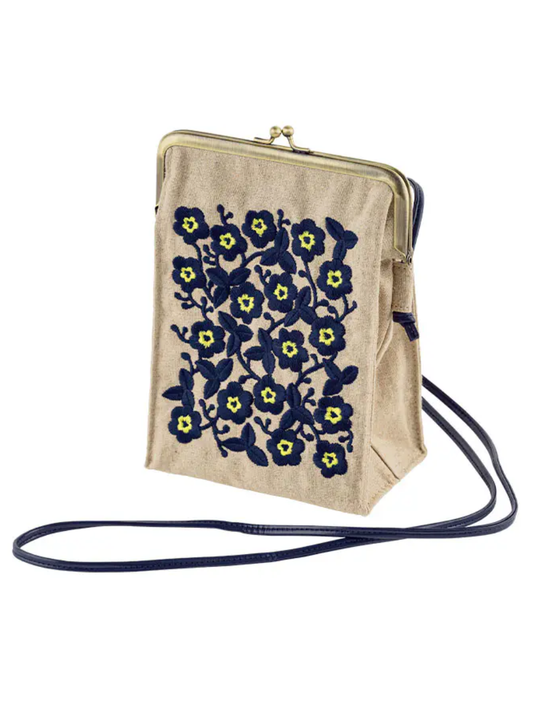 Hobonichi Techo 2026 Ukrainian Flowers Gamaguchi Sling Drawer Pouch