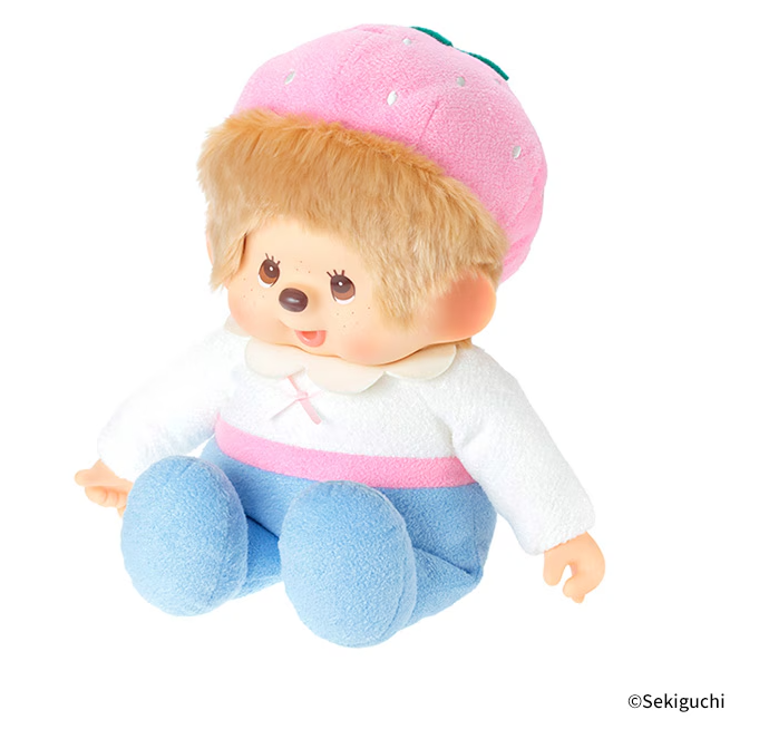 Sweet Sugar Monchhichi Soft L Size Boy – Strawberry Cake Romper Edition