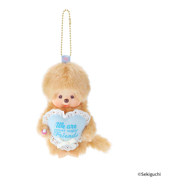 Sweet Sugar Monchhichi Keychain – Heart Hug Plush Doll