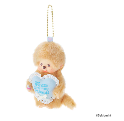 Sweet Sugar Monchhichi Keychain – Heart Hug Plush Doll