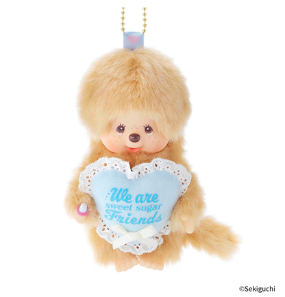 Sweet Sugar Monchhichi Keychain – Heart Hug Plush Doll
