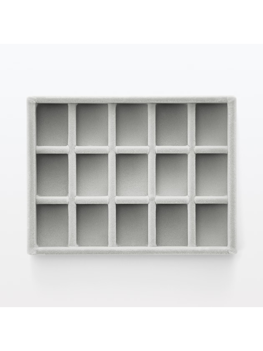 MUJI Acrylic Case Velvet Inner Grid Jewelry Case