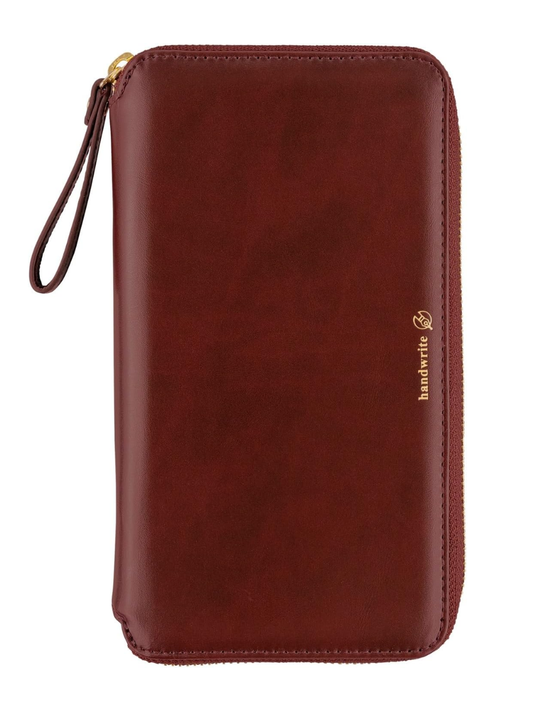 Hobonichi Techo 2026 Weeks Cover Amarone Zip PU Leather Planner Cover