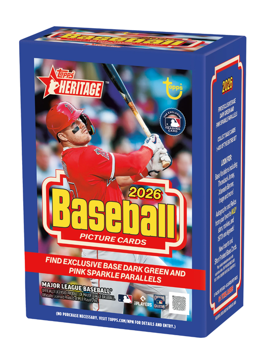 2026 Topps Heritage Baseball Value Box Trading Cards MLB Sealed Box 8 Packs