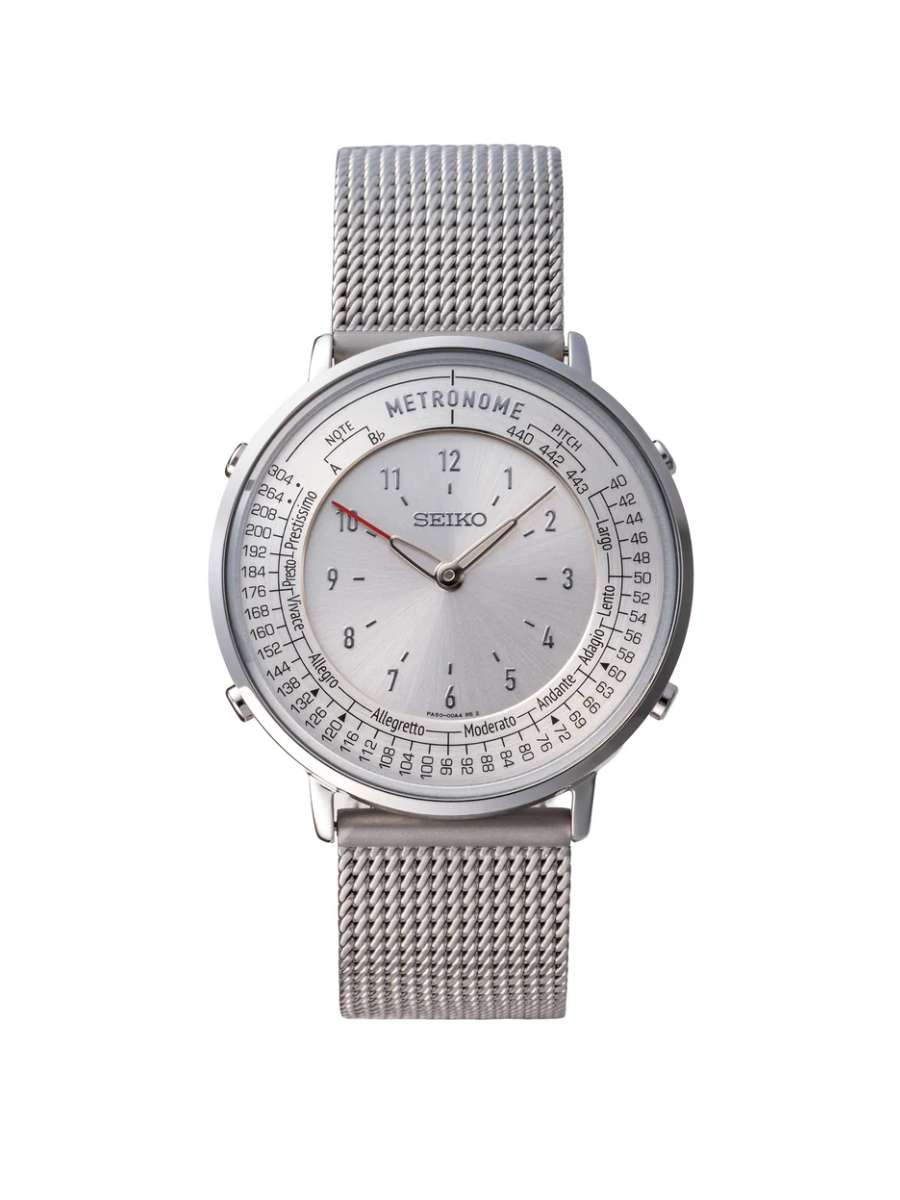 Seiko SMW007A Metronome Standard Line Silver Mesh Band Watch