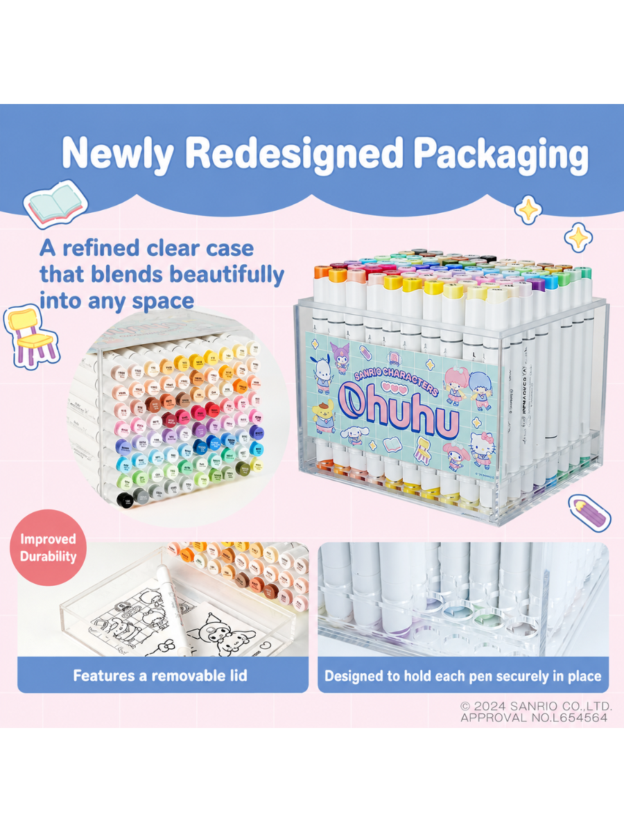 Ohuhu x Sanrio Characters Collaboration – 80-Color Marker Set