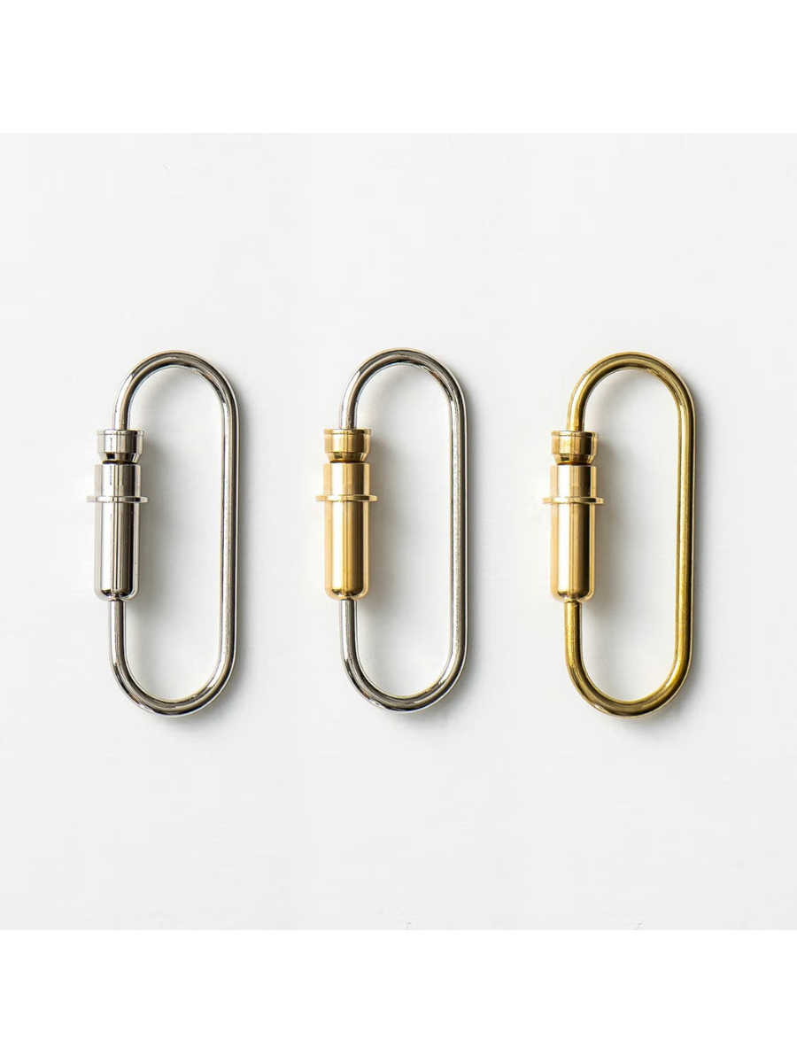 CANDY DESIGN & WORKS Bullet-Inspired Carabiner Key Holder  Nickel  Brass