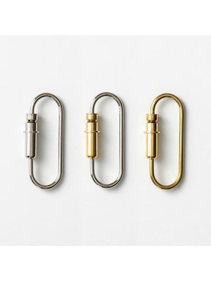 CANDY DESIGN & WORKS Bullet-Inspired Carabiner Key Holder  Nickel  Brass