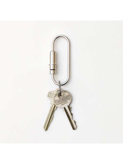 CANDY DESIGN & WORKS Bullet-Inspired Carabiner Key Holder  Nickel  Brass