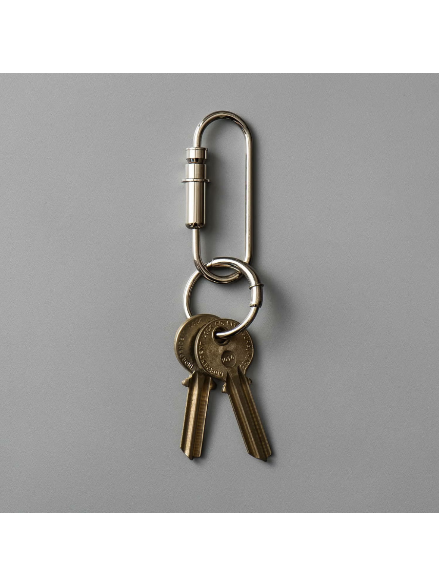 CANDY DESIGN & WORKS Bullet-Inspired Carabiner Key Holder  Nickel  Brass