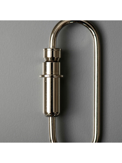 CANDY DESIGN & WORKS Bullet-Inspired Carabiner Key Holder  Nickel  Brass
