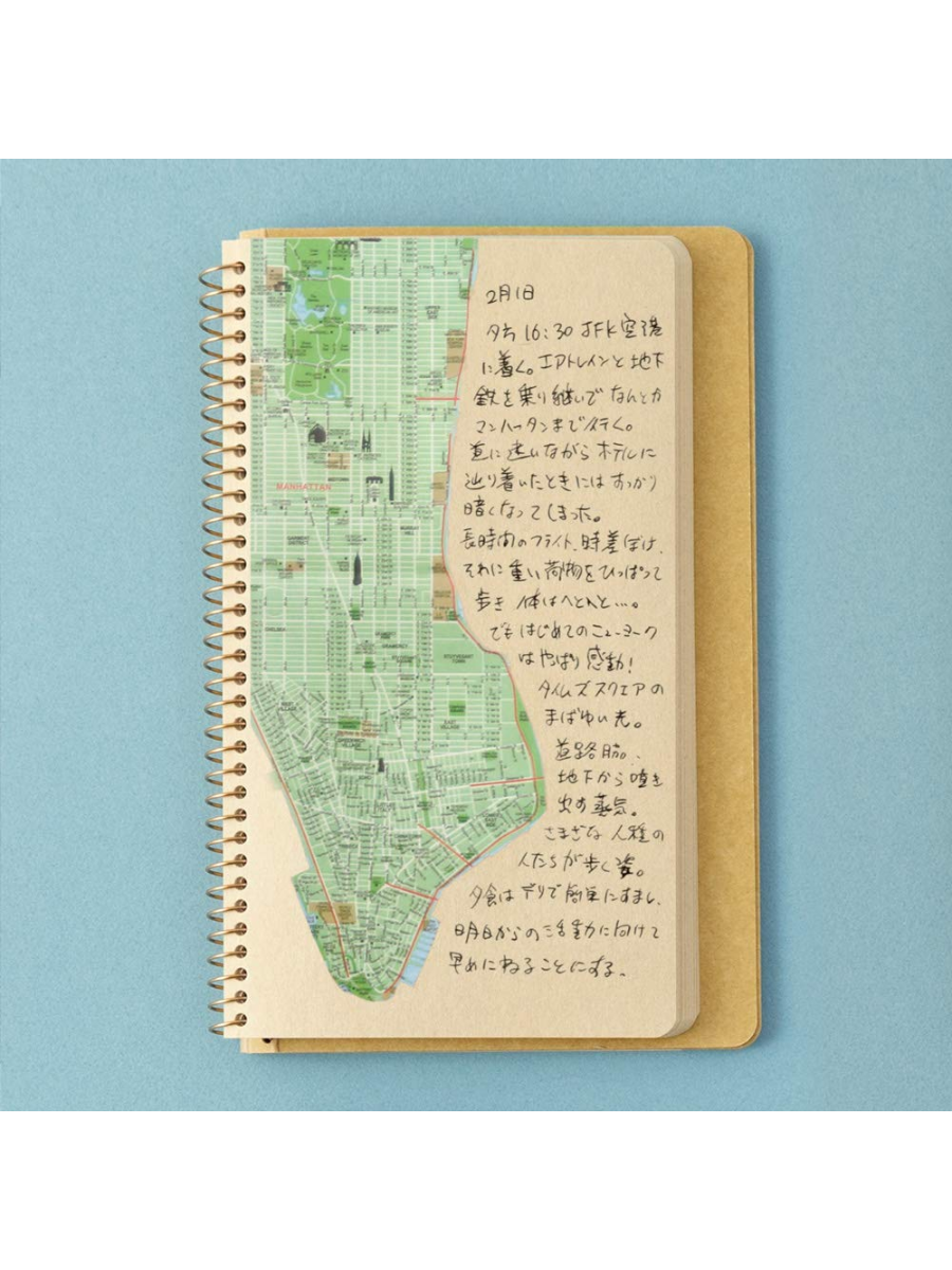 TRAVELER'S COMPANY A5 Slim Spiral Ring Notebook – Plain Kraft Paper Camel