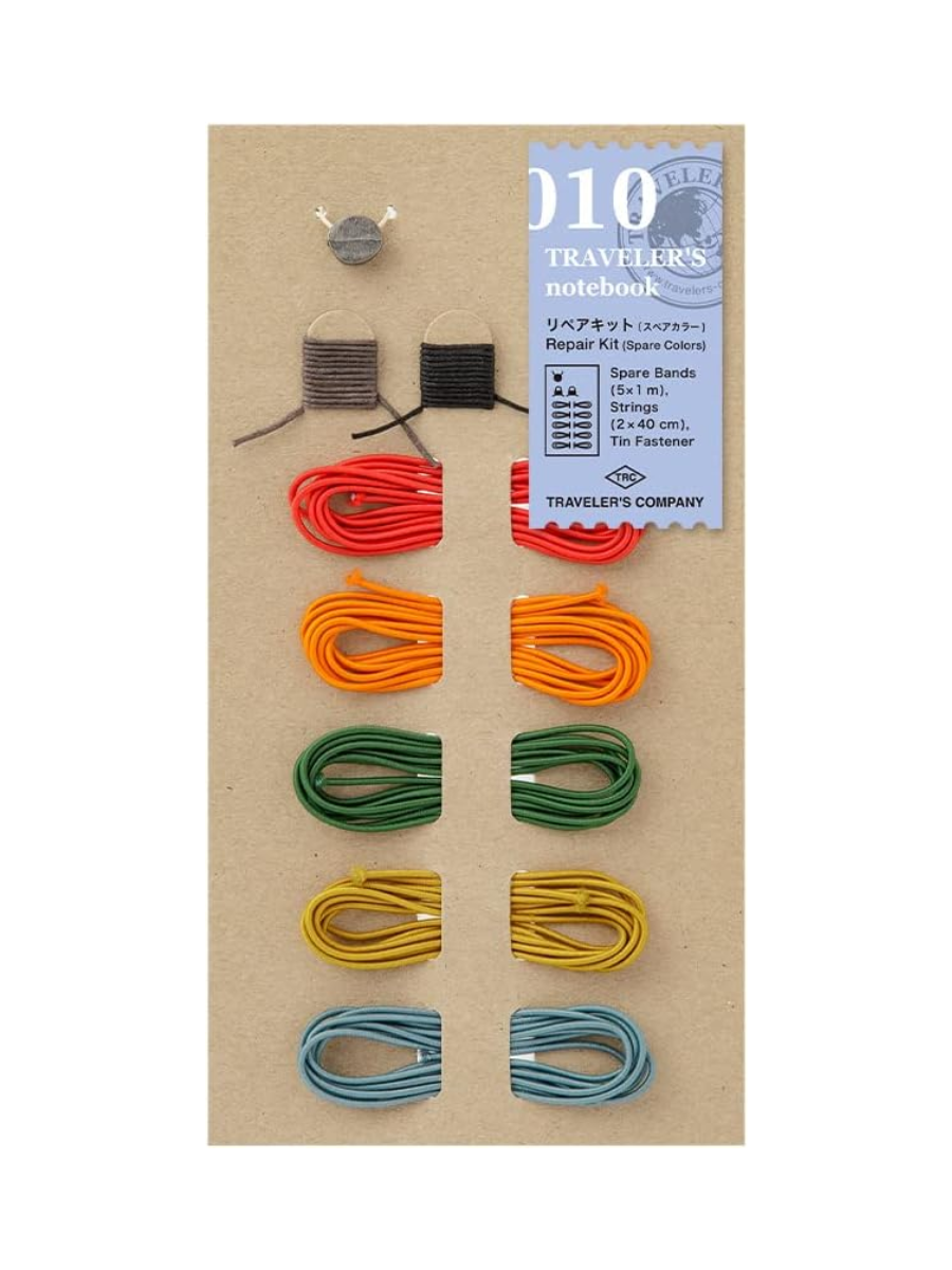 TRAVELER'S COMPANY Traveler's Notebook Repair Kit Spare Color 14467006 – 5 Replacement Bands 2 Bookmark Cords