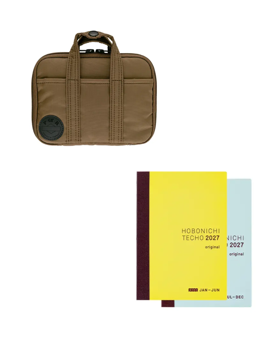 Hobonichi Techo 2027 A6 Original Planner Cover POTR Stroll Light Brown Nylon Organizer