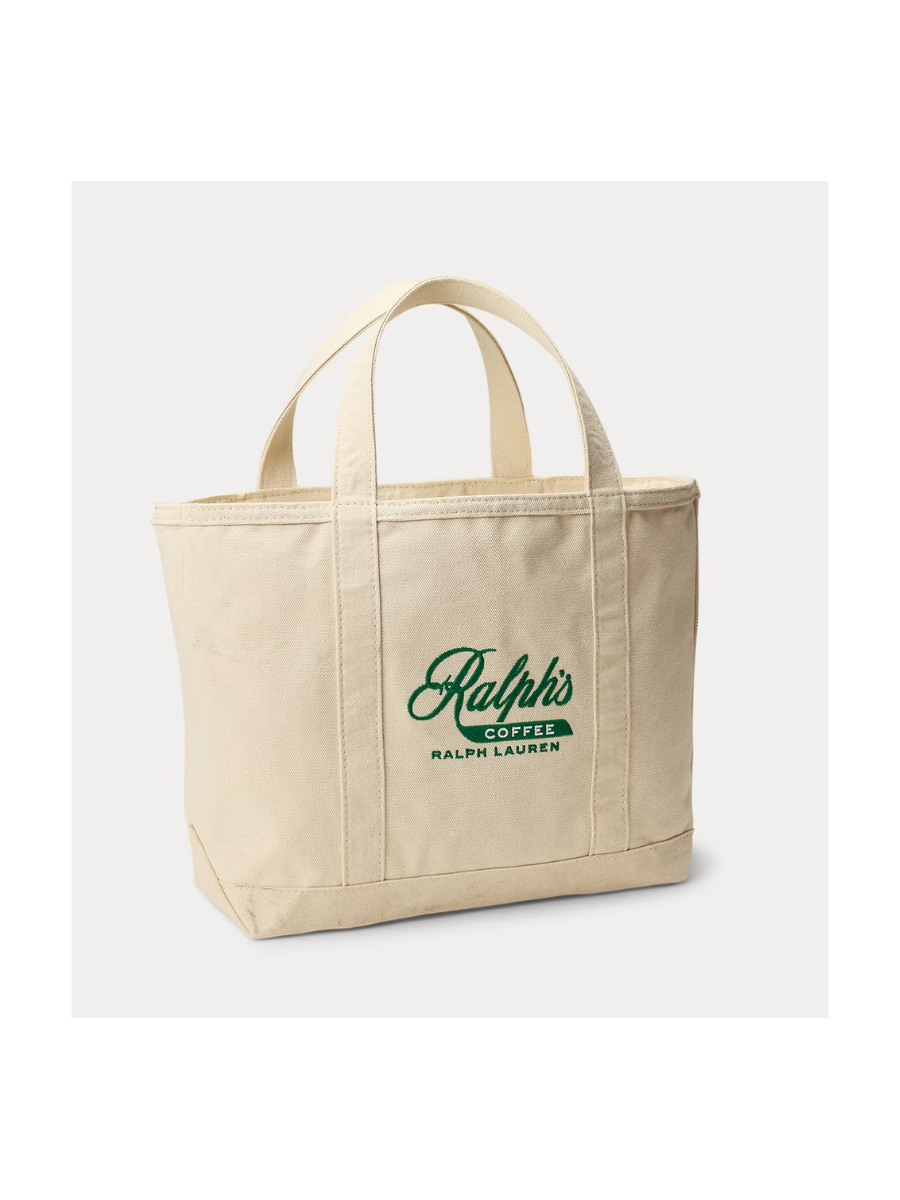 Ralph's Coffee Cotton Canvas Tote Bag with Embroidered Logo