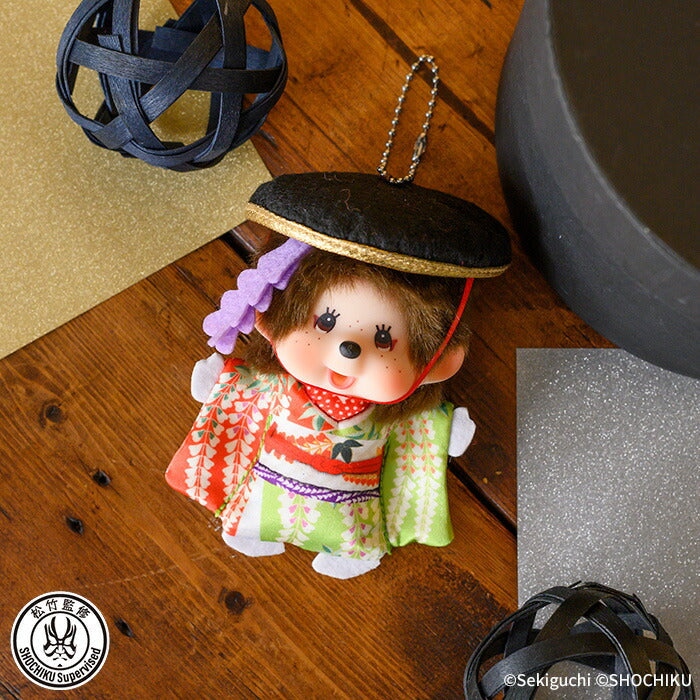 Sekiguchi Monchhichi x Kabuki SS Large Face Fujimusume Keychain