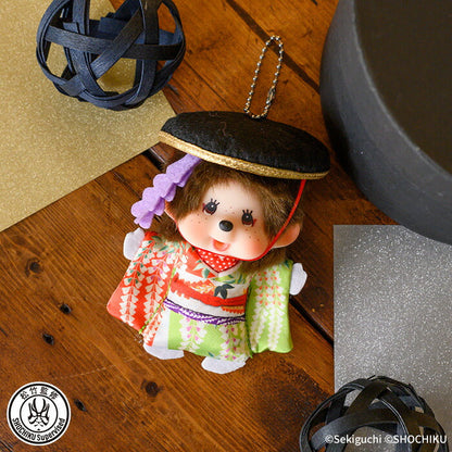 Sekiguchi Monchhichi x Kabuki SS Large Face Fujimusume Keychain