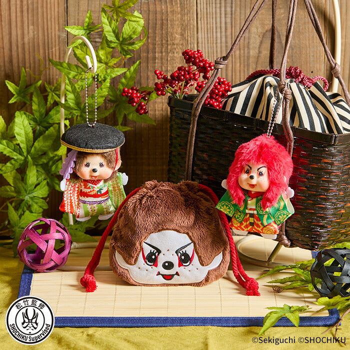 Sekiguchi Monchhichi x Kabuki Drawstring Bag 15cm Collaboration Pouch