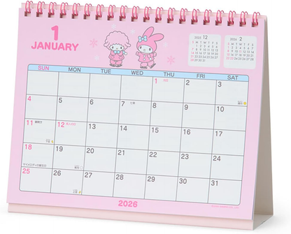 Sanrio 622044 Ring Calendar 2026 My Melody Tabletop Paper Calendar