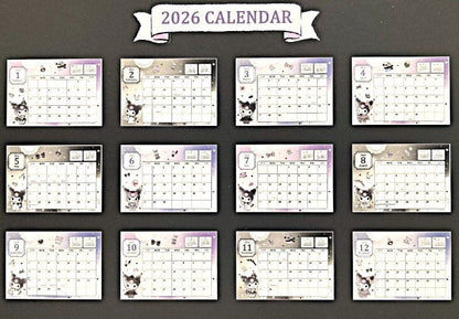 Kuromi 2026 Desktop Ring Calendar