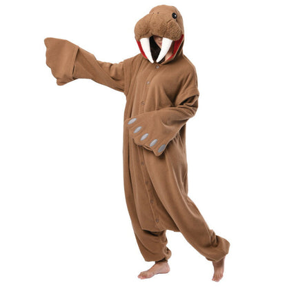 SAZAC Fleece Walrus Kigurumi Pajamas Halloween Cosplay Costume