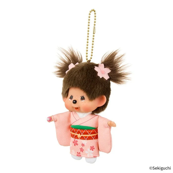 Sekiguchi Monchhichi Sakura Kimono Girl Keychain Plush