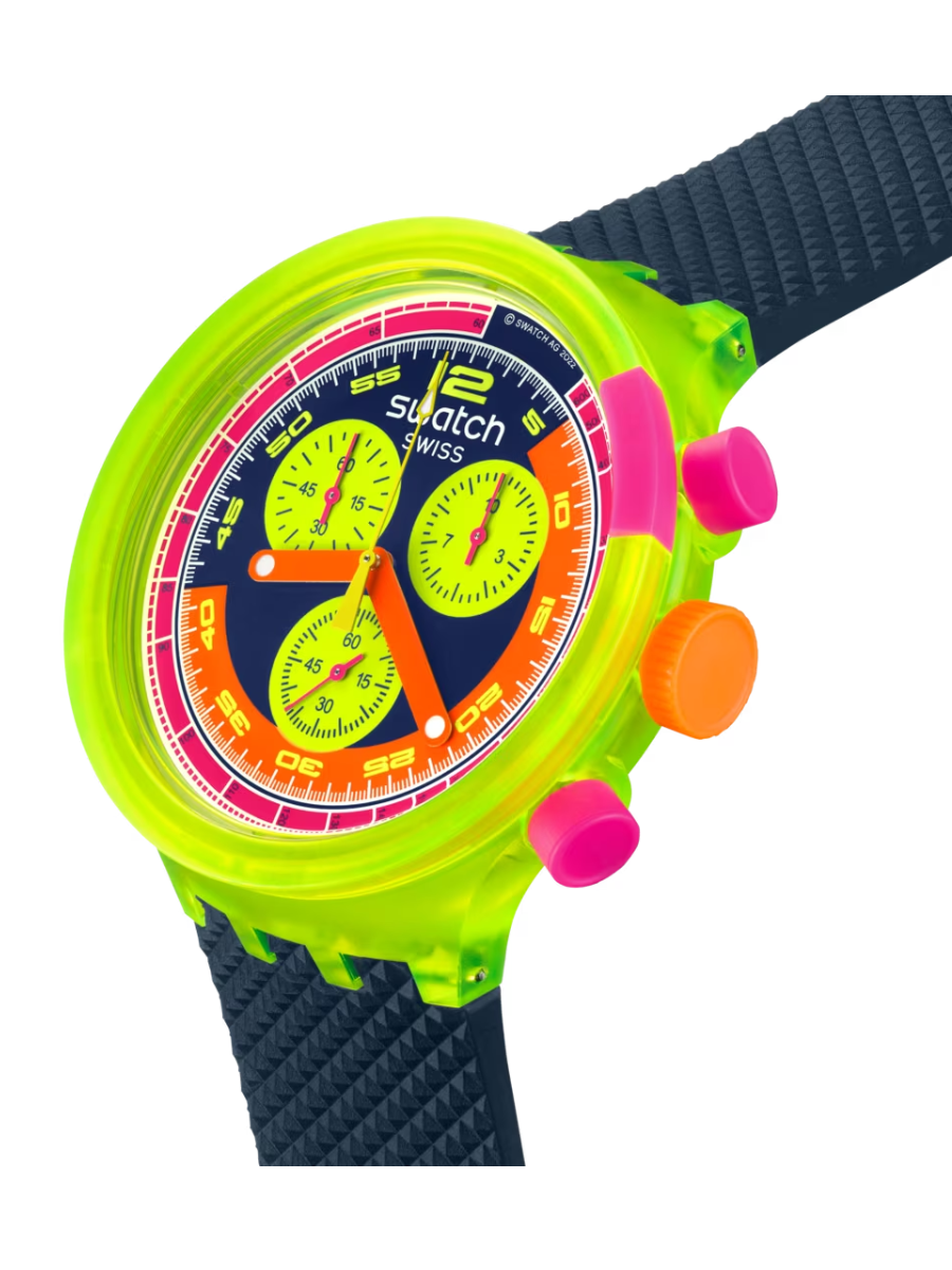 Swatch NEON TO THE MAX SB06J100 Big Bold Oversized Watch