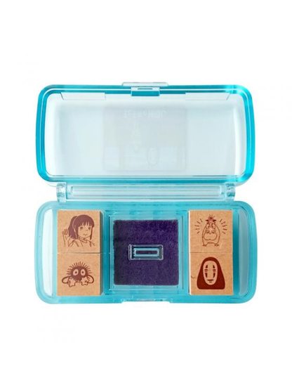 Spirited Away Mini Stamp Set No-Face Soot Sprites Planner Stamps with Ink Pad Case