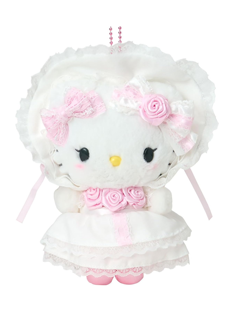 Sanrio Hello Kitty Frilled Mascot Stand Charm White Lace Design