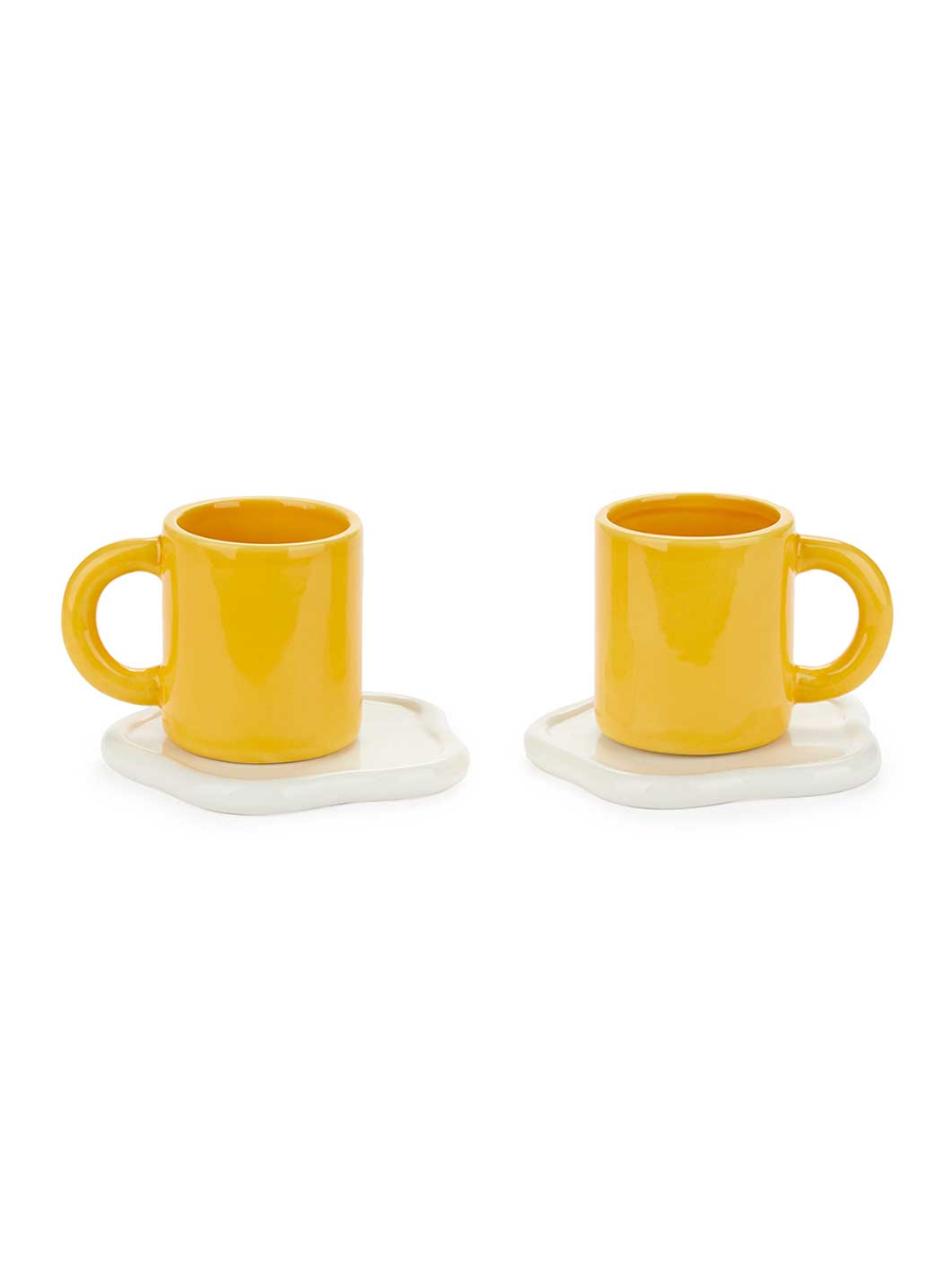 Sunny Side Up Espresso Cup and Saucer Set of 2