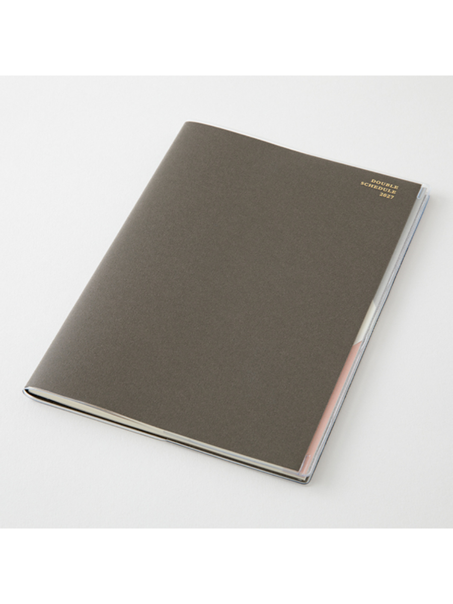Midori 2027 B6 Double Schedule Monthly Diary Gray
