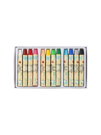 Totoro Beeswax Crayons 12 Colors Set – Colorful Leaf Design