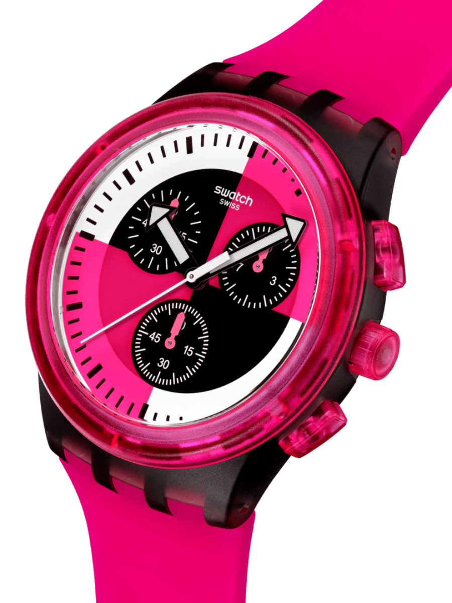 Swatch FUCHSIA LINES SUSB110 Pink Chronograph Watch