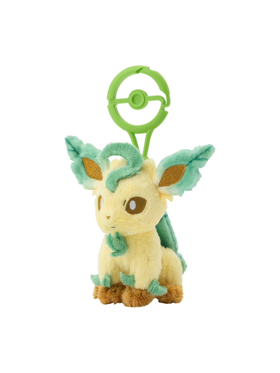 Pokemon Leafeon Mascot Plush with Poke Ball Carabiner Bag Charm