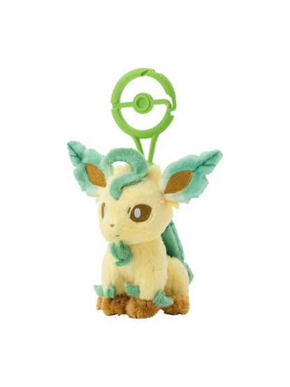 Pokemon Leafeon Mascot Plush with Poke Ball Carabiner Bag Charm