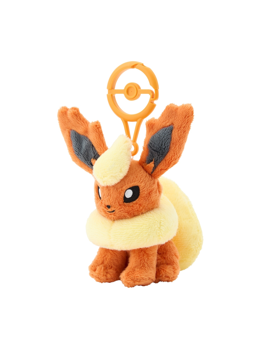Pokemon Flareon Mascot Plush with Poke Ball Carabiner Bag Charm