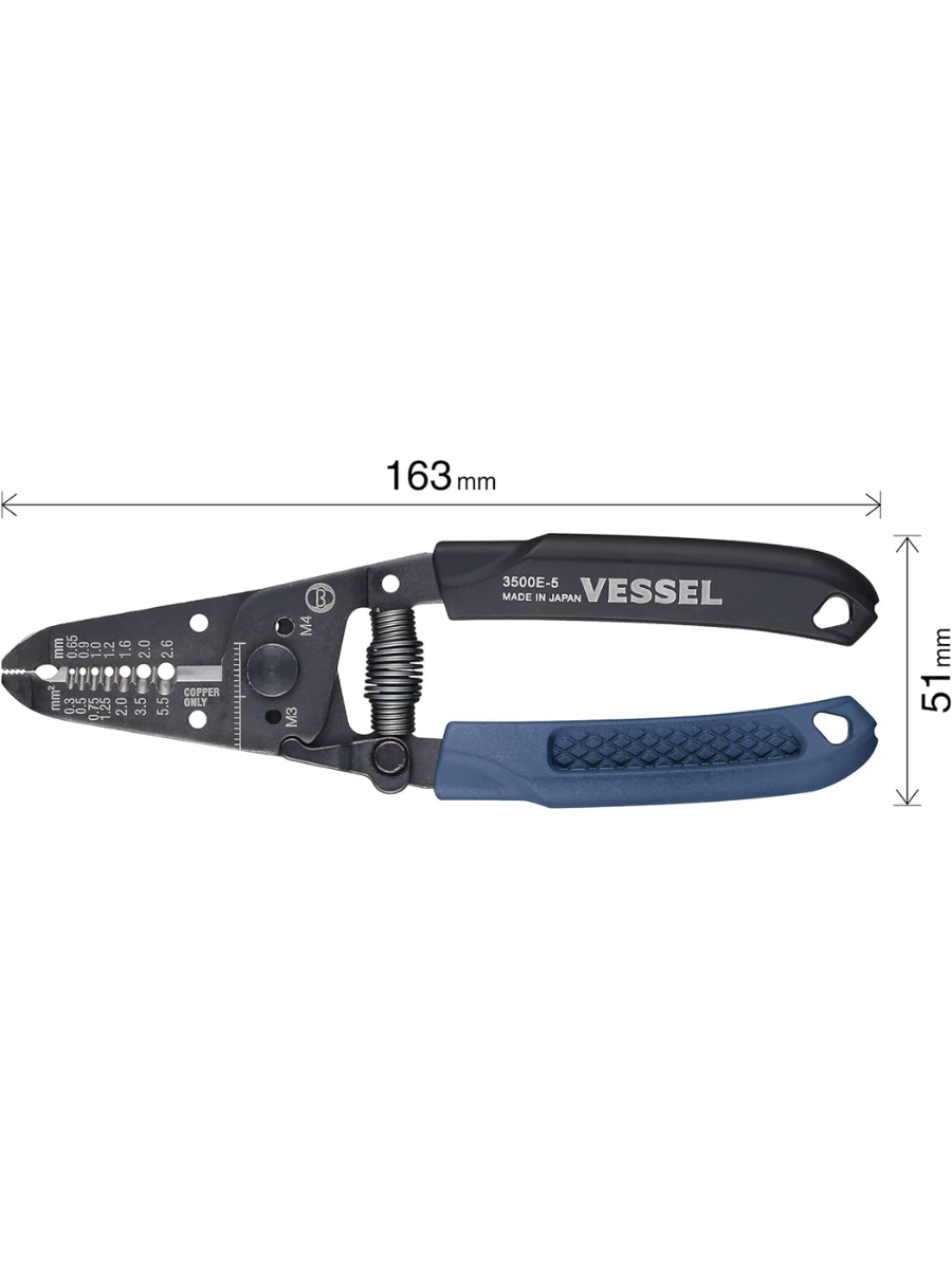 VESSEL 3500E-5 Wire Stripper with Screw Cutter