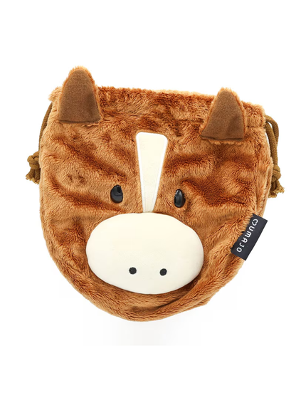 UMAJO Horse Plush Drawstring Pouch Bag