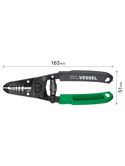 VESSEL 3500E-6 Wire Stripper Pliers for 1.2-3.2mm Cable