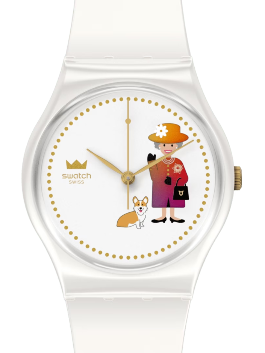 Swatch HOW MAJESTIC GZ711 Jubilee White Watch