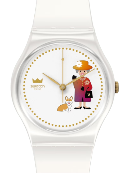 Swatch HOW MAJESTIC GZ711 Jubilee White Watch