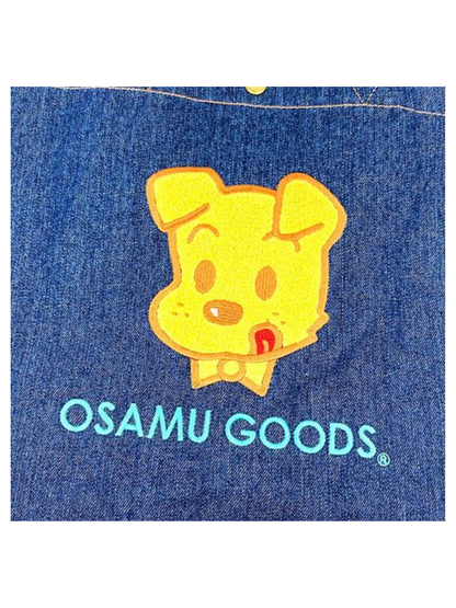 Osamu Goods Denim Tote Bag Embroidered Dog Navy