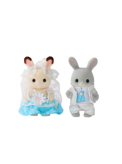 Baby Pair Set "Lovely Wedding" - Chocolate Rabbit Baby Krem & Cotton Rabbit Baby Charlie (Wedding Attire)