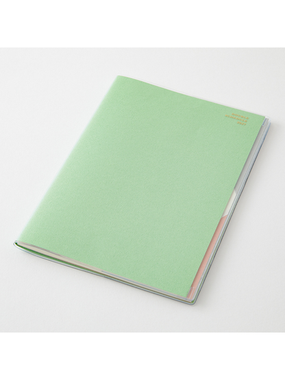 Midori 2027 B6 Double Schedule Monthly Diary Light Green