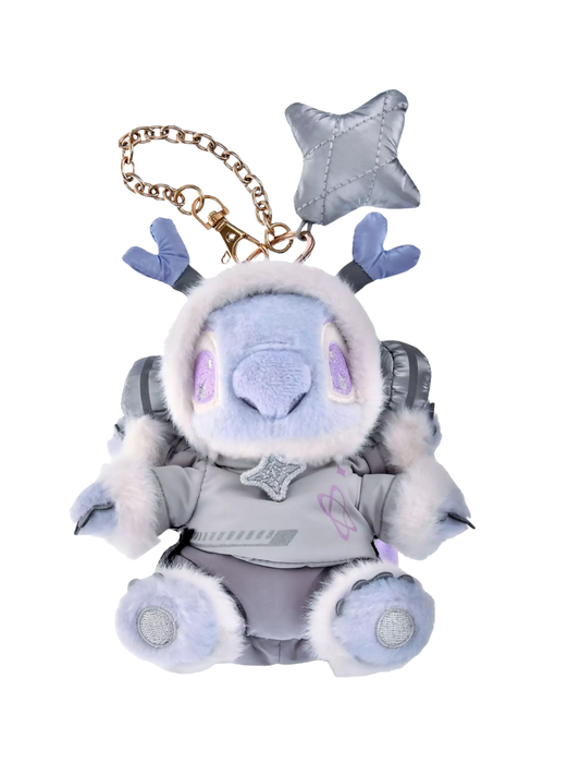 Disney Cyber Stitch Plush Keychain Futuristic Reflective Mini Figure